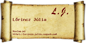 Lőrincz Júlia névjegykártya